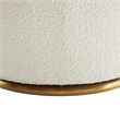 Pemberly Row Modern Boucle Fabric Upholstered Swivel Chair in White