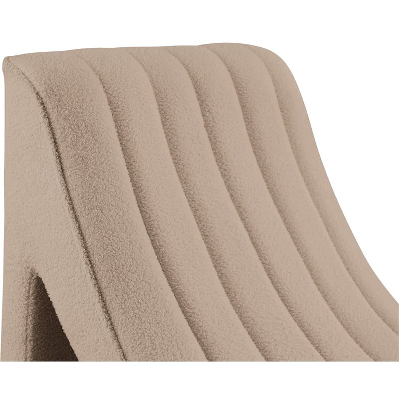 Pemberly Row Modern / Contemporary Beige Teddy Fabric Chaise