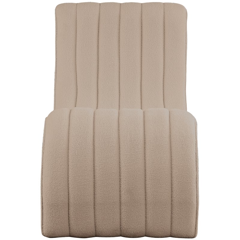 Pemberly Row Modern / Contemporary Beige Teddy Fabric Chaise