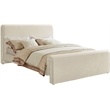 Pemberly Row Modern / Contemporary Cream Finish Velvet Full Bed