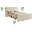 Pemberly Row Modern / Contemporary Cream Finish Velvet Full Bed