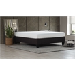 Pemberly Row King Wood and Fabric Platform Bed Frame in Stone