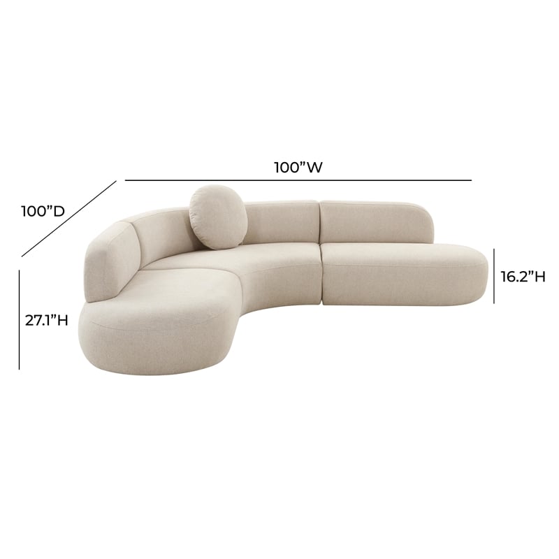 Pemberly Row Modern / Contemporary Beige Upholstered Sectional