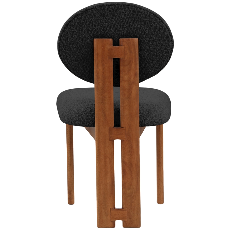 Pemberly Row Modern Black Boucle Fabric Dining Chair (Set of 2)