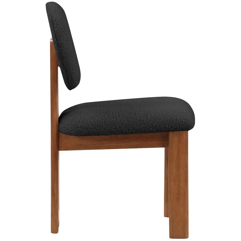Pemberly Row Modern Black Boucle Fabric Dining Chair (Set of 2)