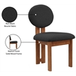 Pemberly Row Modern Black Boucle Fabric Dining Chair (Set of 2)