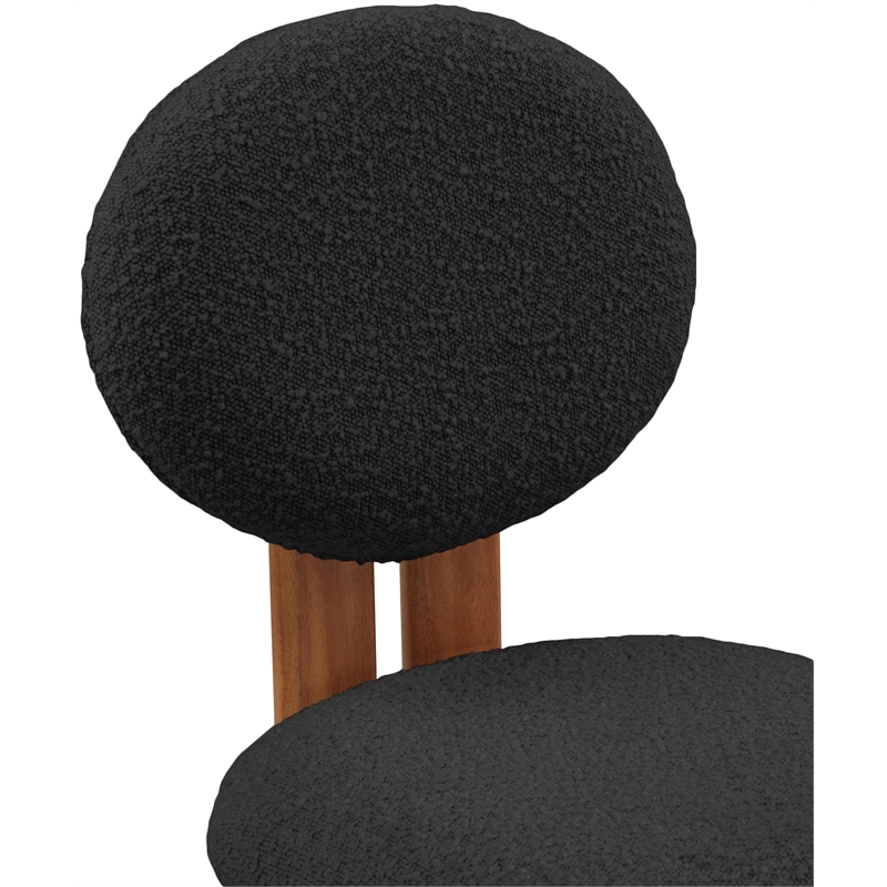 Pemberly Row Modern Black Boucle Fabric Dining Chair (Set of 2)