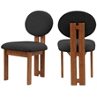 Pemberly Row Modern Black Boucle Fabric Dining Chair (Set of 2)