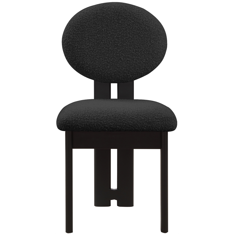 Pemberly Row Modern Black Boucle Fabric Dining Chair (Set of 2)