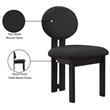 Pemberly Row Modern Black Boucle Fabric Dining Chair (Set of 2)