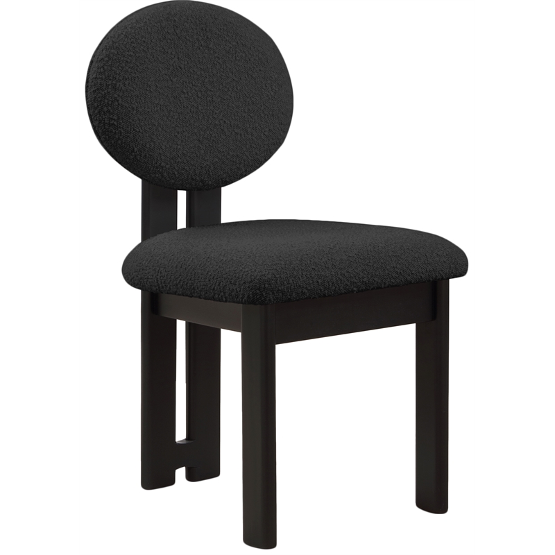 Pemberly Row Modern Black Boucle Fabric Dining Chair (Set of 2)