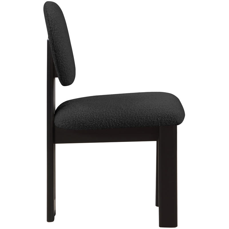 Pemberly Row Modern Black Boucle Fabric Dining Chair (Set of 2)