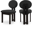 Pemberly Row Modern Black Boucle Fabric Dining Chair (Set of 2)