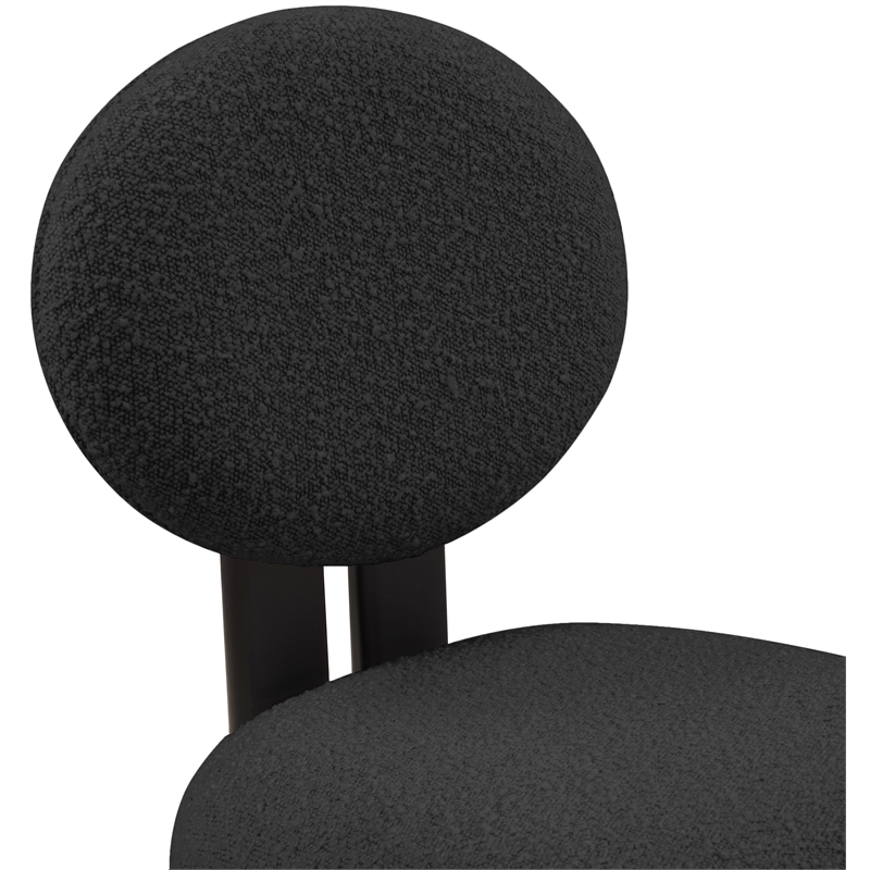 Pemberly Row Modern Black Boucle Fabric Dining Chair (Set of 2)
