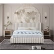 Pemberly Row Modern / Contemporary Cream Finish Velvet Queen Bed