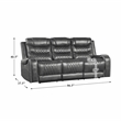 Pemberly Row 2-Piece Upholstered Power Reclining Sofa Set in Gray