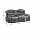 Pemberly Row 2-Piece Upholstered Power Reclining Sofa Set in Gray