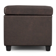 Pemberly Row Extra Large Storage Ottoman Bench - Brown Vegan Faux Leather