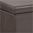 Pemberly Row Extra Large Storage Ottoman Bench - Brown Vegan Faux Leather