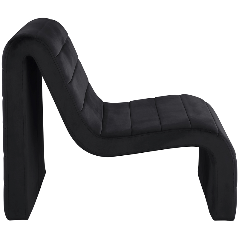 Pemberly Row Modern / Contemporary Black Velvet Accent Chair