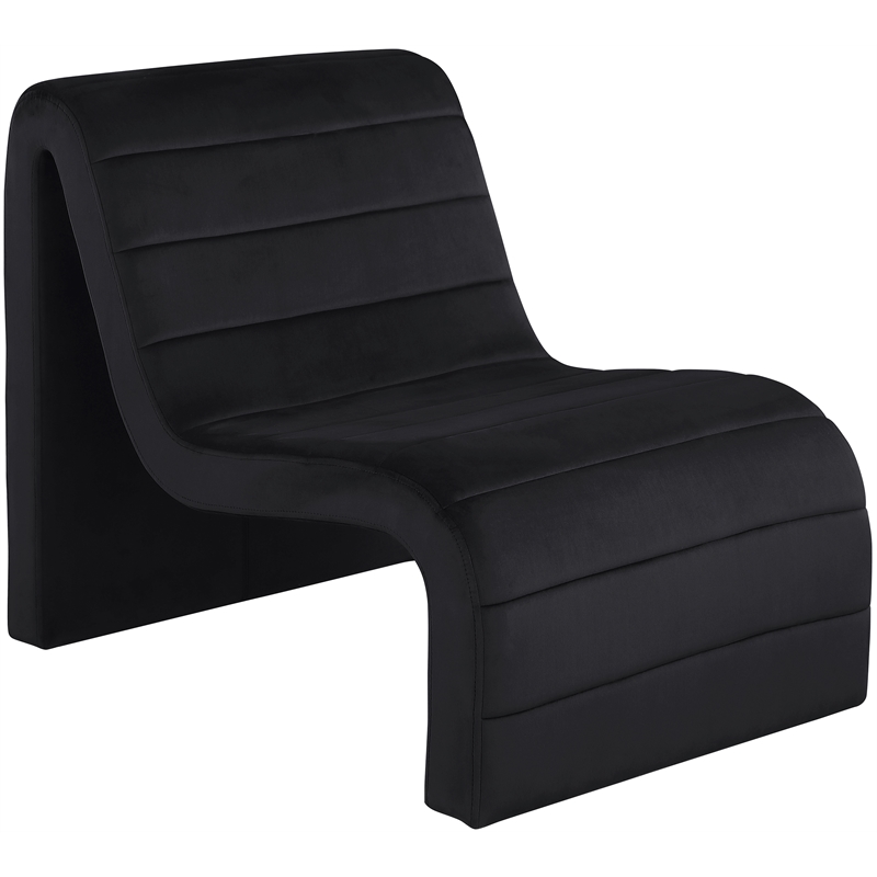 Pemberly Row Modern / Contemporary Black Velvet Accent Chair