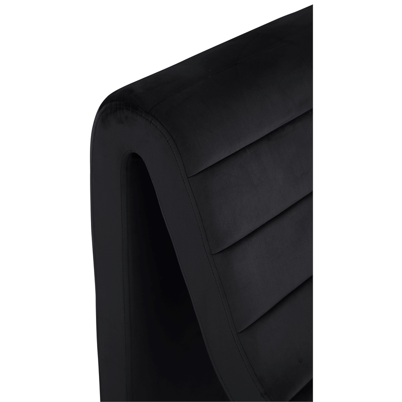 Pemberly Row Modern / Contemporary Black Velvet Accent Chair