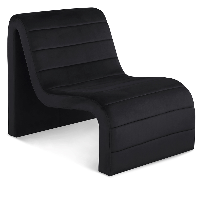 Pemberly Row Modern / Contemporary Black Velvet Accent Chair
