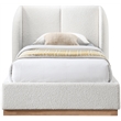 Pemberly Row Modern / Contemporary Cream Boucle Fabric Twin Bed