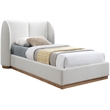 Pemberly Row Modern / Contemporary Cream Boucle Fabric Twin Bed