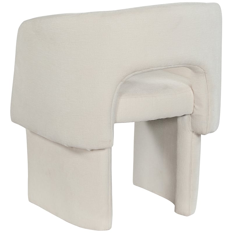 Pemberly Row Modern Cream Fabric Dining Chair / Accent Chair
