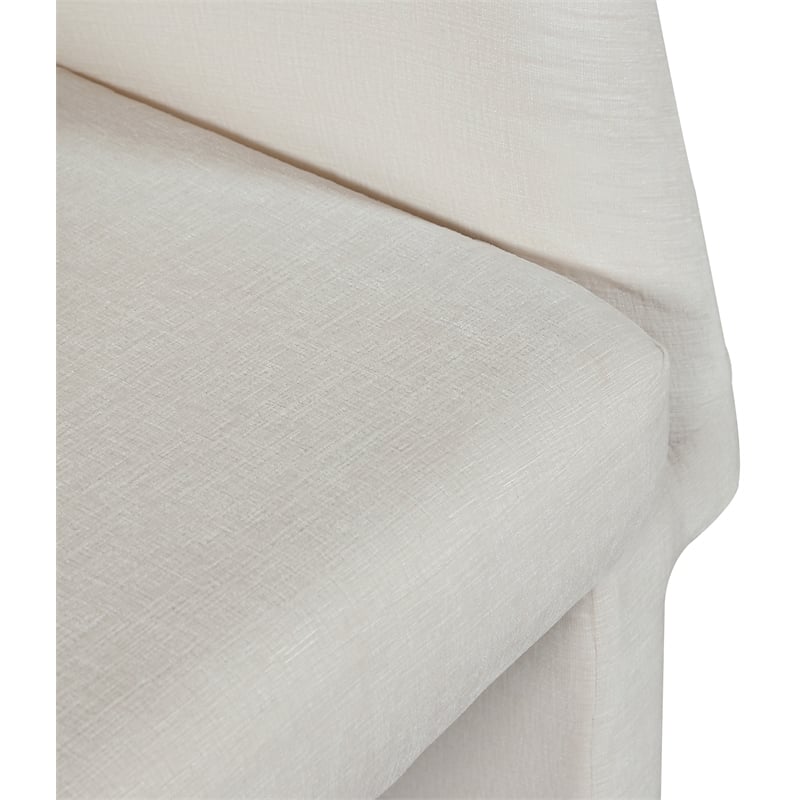Pemberly Row Modern Cream Fabric Dining Chair / Accent Chair