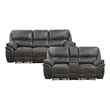 Pemberly Row 2-Piece Microfiber Power Reclining Sofa Set in Gray