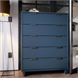 Pemberly Row Modern Tall Engineered Wood Dresser in Midnight Blue
