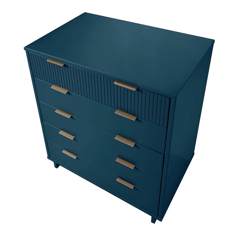 Pemberly Row Modern Tall Engineered Wood Dresser in Midnight Blue