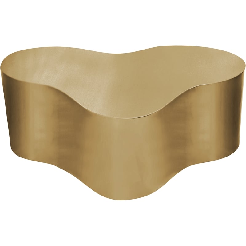 Pemberly Row Modern / Contemporary Brushed Gold Metal Coffee Table