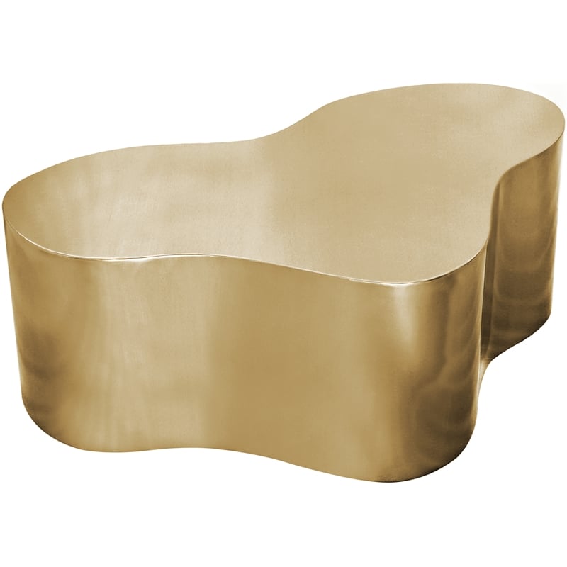 Pemberly Row Modern / Contemporary Brushed Gold Metal Coffee Table