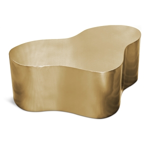 Pemberly Row Modern / Contemporary Brushed Gold Metal Coffee Table
