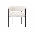 Pemberly Row Contemporary Cream Performance Linen Dining Chair