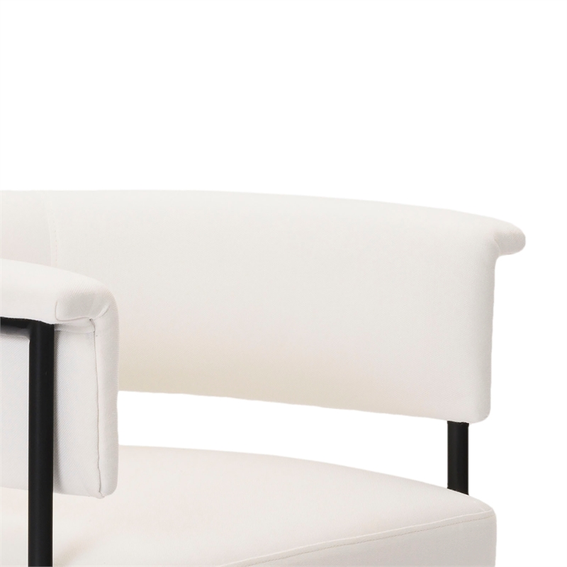 Pemberly Row Contemporary Cream Performance Linen Dining Chair