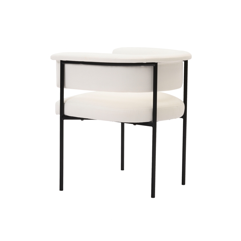 Pemberly Row Contemporary Cream Performance Linen Dining Chair