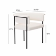 Pemberly Row Contemporary Cream Performance Linen Dining Chair