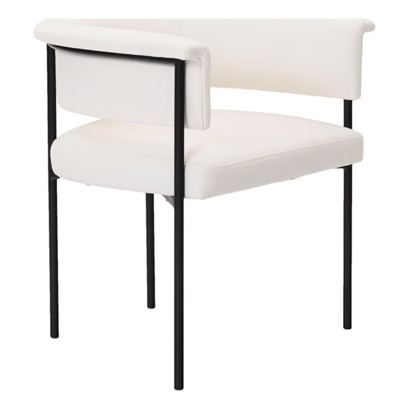Pemberly Row Contemporary Cream Performance Linen Dining Chair