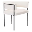 Pemberly Row Contemporary Cream Performance Linen Dining Chair