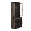 Pemberly Row Glass Door Wood Kitchen Storage Pantry in Coffee