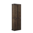 Pemberly Row Glass Door Wood Kitchen Storage Pantry in Coffee