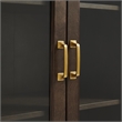 Pemberly Row Glass Door Wood Kitchen Storage Pantry in Coffee