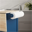 Pemberly Row Traditional Engineered Wood Kitchen Cart in Blue/Brass