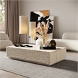 Pemberly Row Contemporary Travertine Rectangular Coffee Table