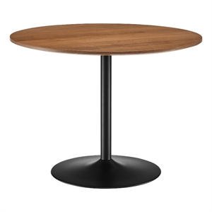Pemberly Row 40&quot Metal & MDF Dining Table in Black and Walnut
