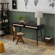 Pemberly Row Modern Solid Wood Desk w/ Built-in-Outlet in Black